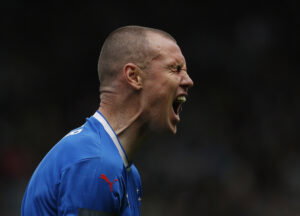 Rangers' Kenny Miller reacts
