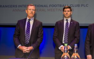 27/11/18 .CLYDE AUDITORIAM - GLASGOW.Rangers Chairman Dave King with Manager Steven Gerrard