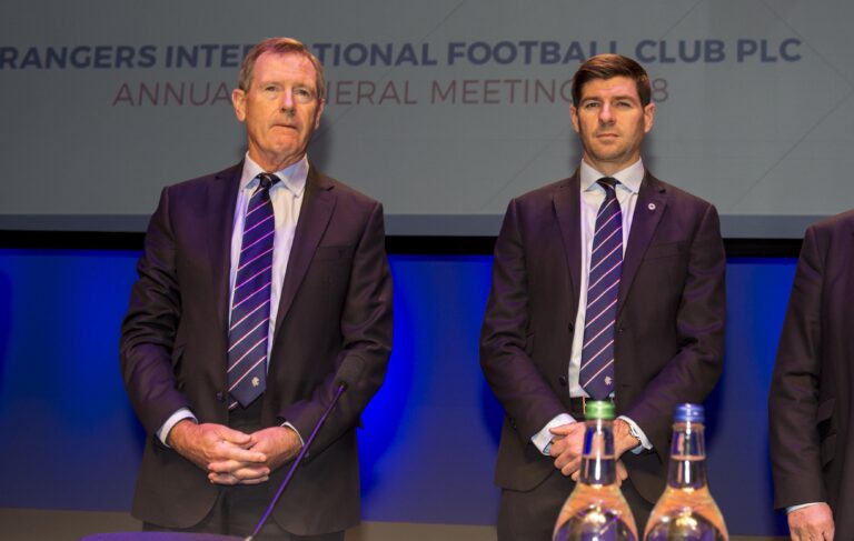 27/11/18 .CLYDE AUDITORIAM - GLASGOW.Rangers Chairman Dave King with Manager Steven Gerrard