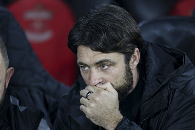 Gloomy looking Ibrox boss Russell Martin.