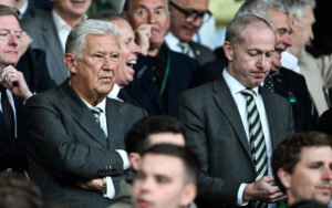 Celtic directors Lawwell and Nicholson. Desmond's pets.