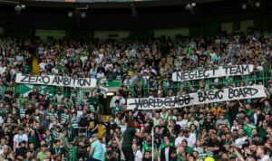 Celtic fan protests.