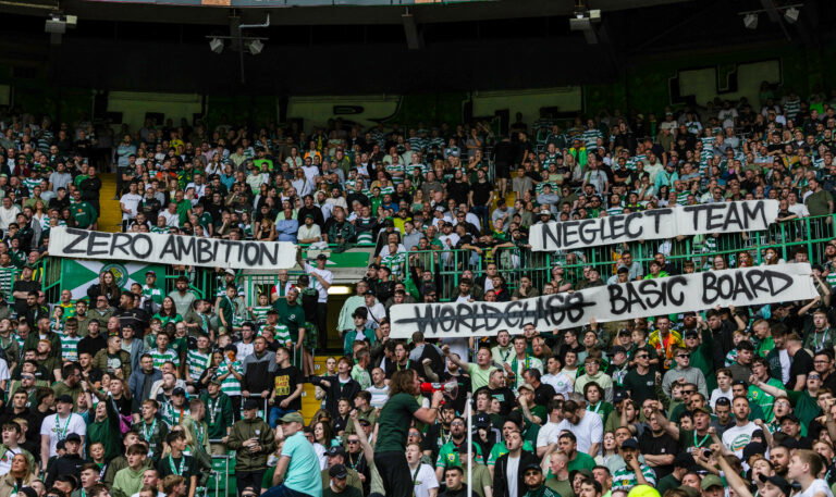 Celtic fan protests.