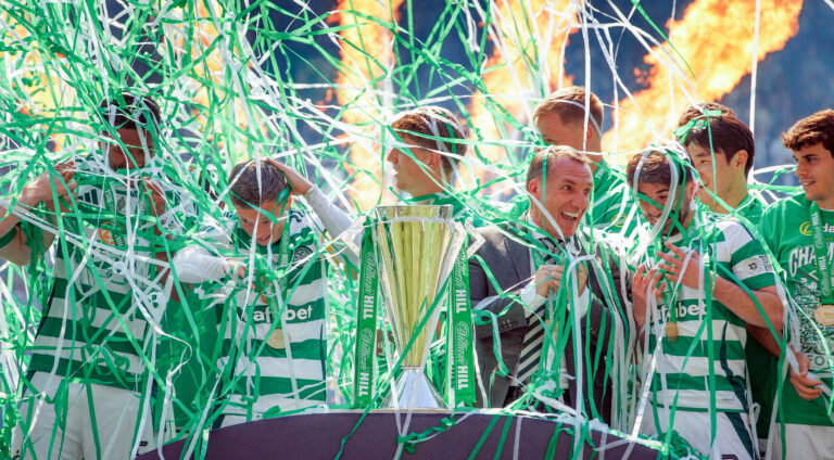 Celtic players celebrate another title