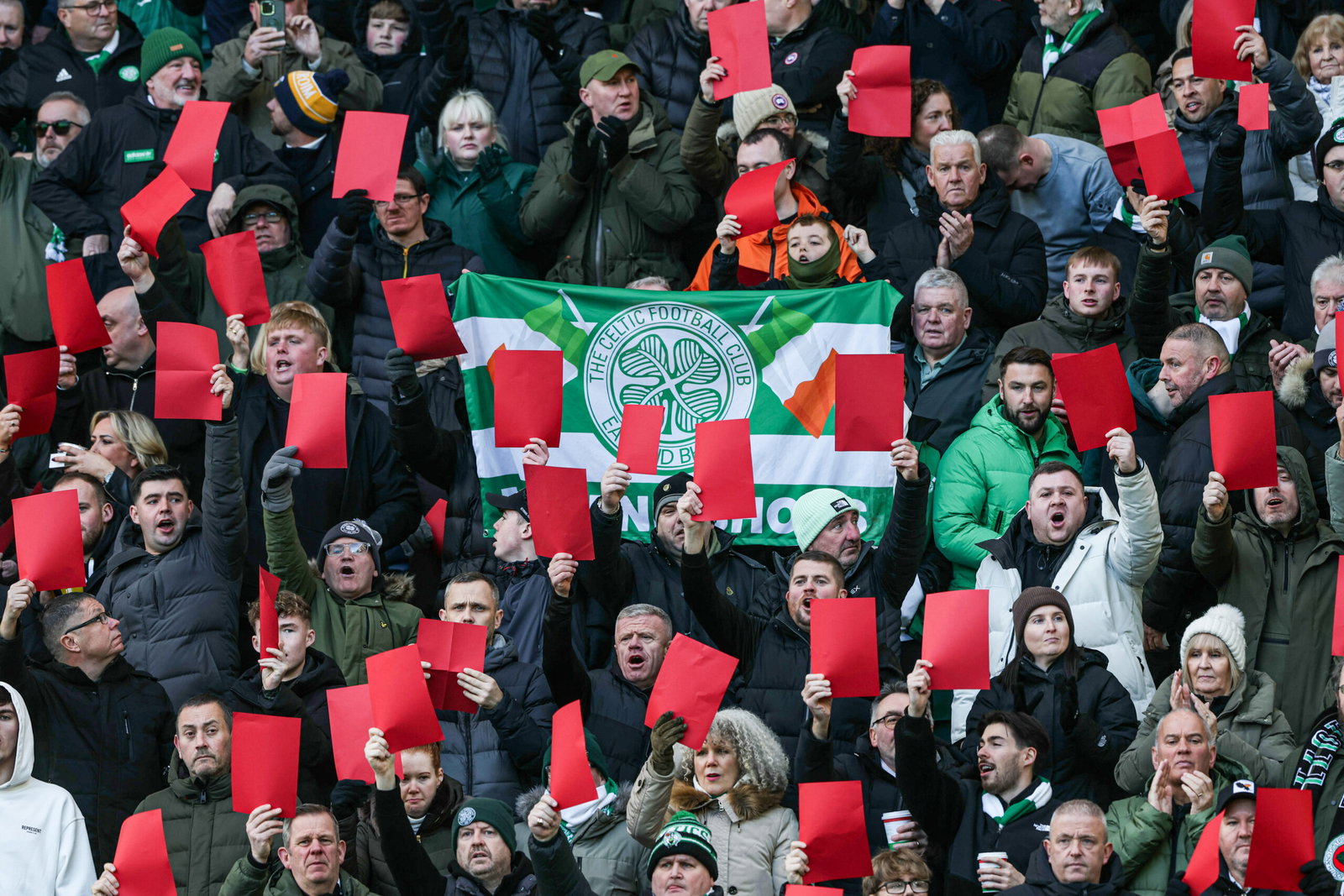 Celtic fans send the message to the board. Again.