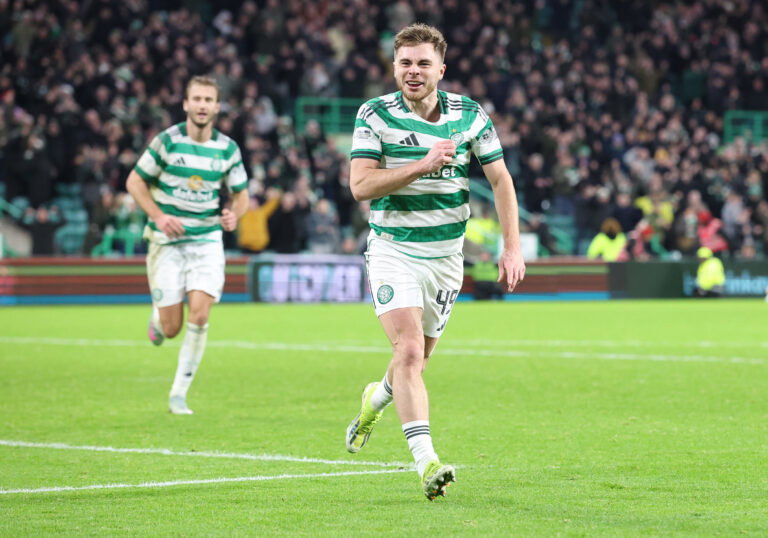 Celtic's James Forrest celebrates his goal