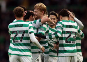 Celtic players celebrate