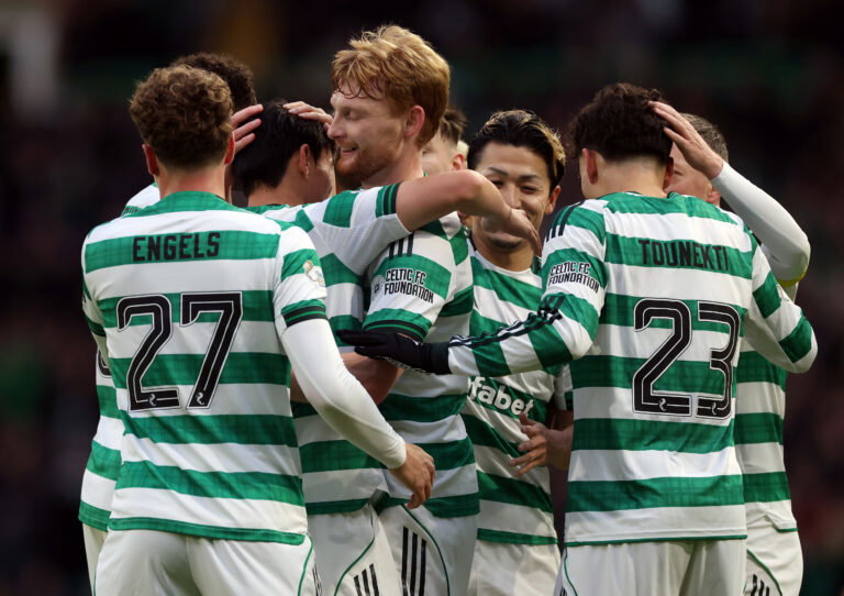 Celtic players celebrate