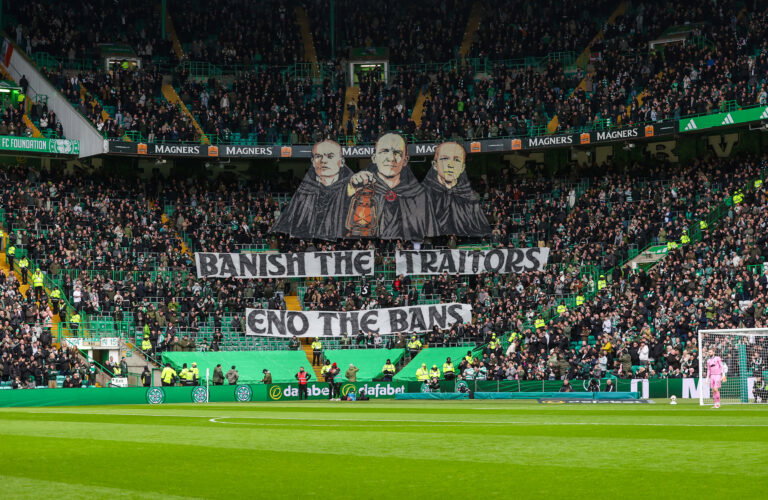 All Celtic fans against the board.