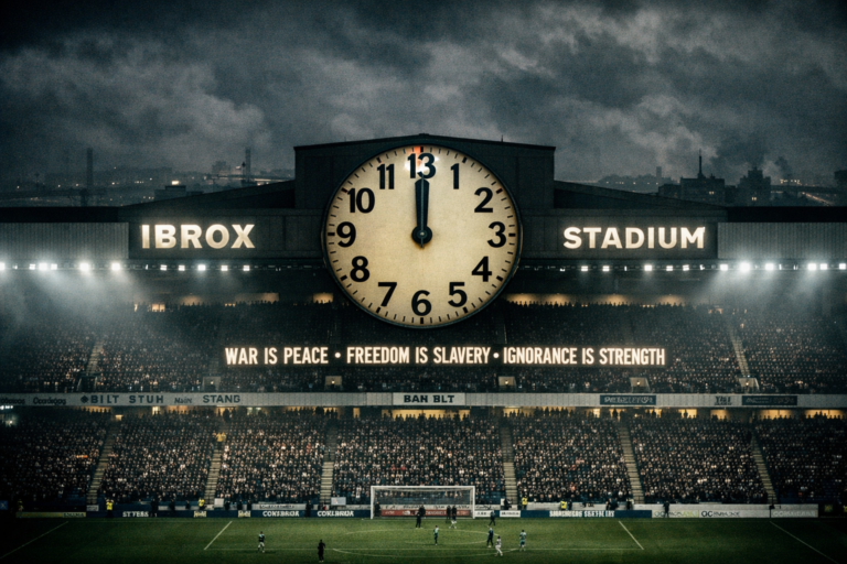 The clock strikes 13 at Ibrox.