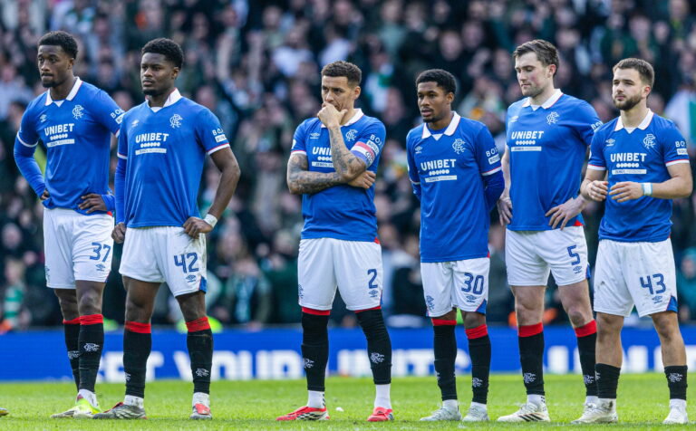 Fear and loathing are written all over every Ibrox face as Celtic wins the shootout.