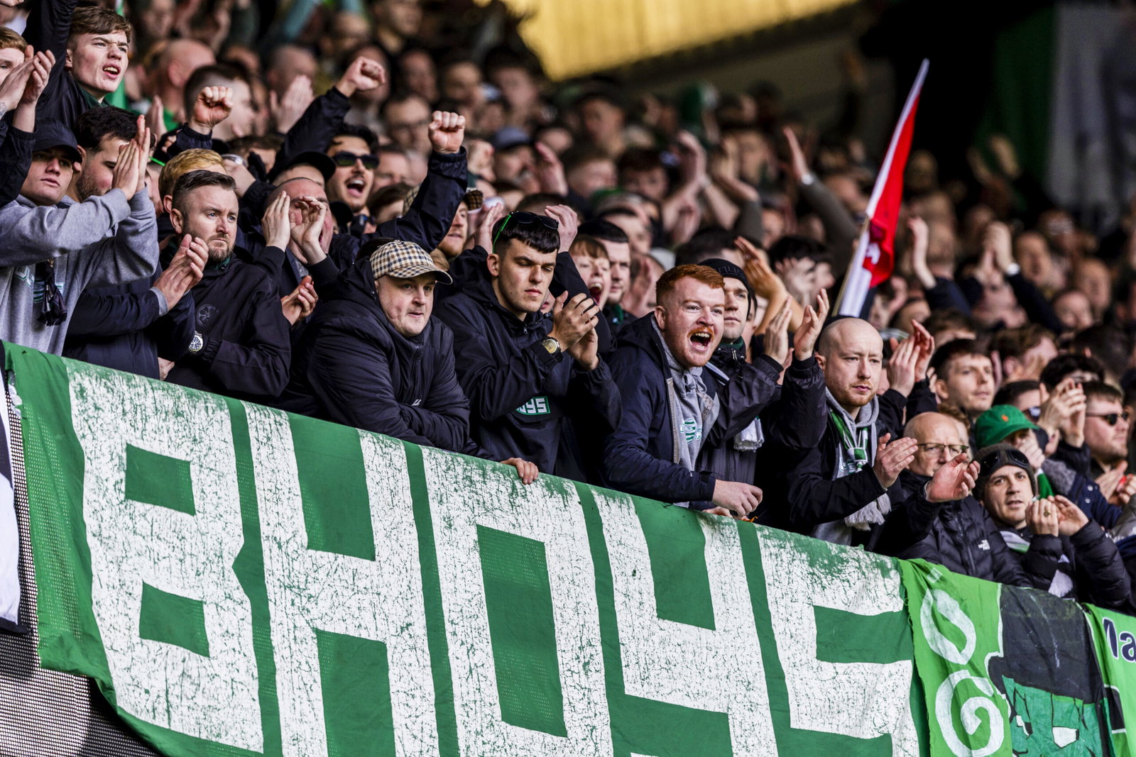 Celtic's other Ultras group The Bhoys lending their support to the team.
