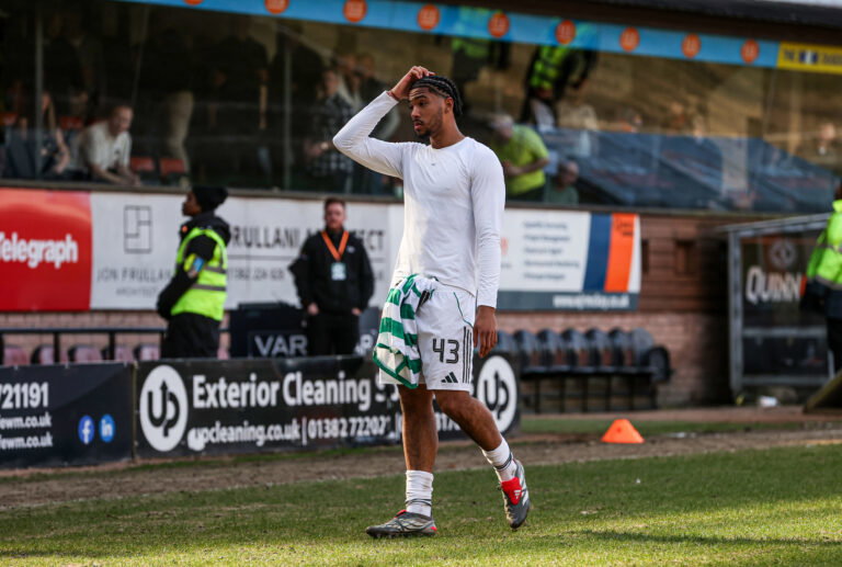 Celtic's players were dejected at the end of the game.