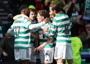 Celtic players celebrate. Hopefully there is more of this to come.