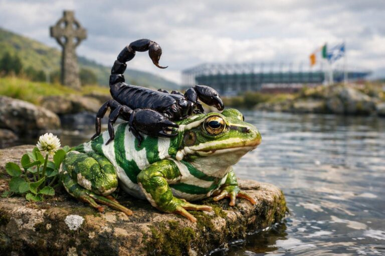 Give me an image of the frog and the scorpion