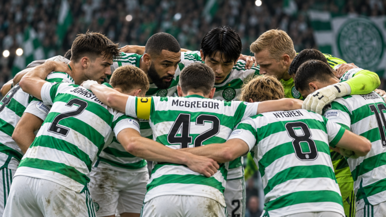 Celtic Huddle Before Kickoff