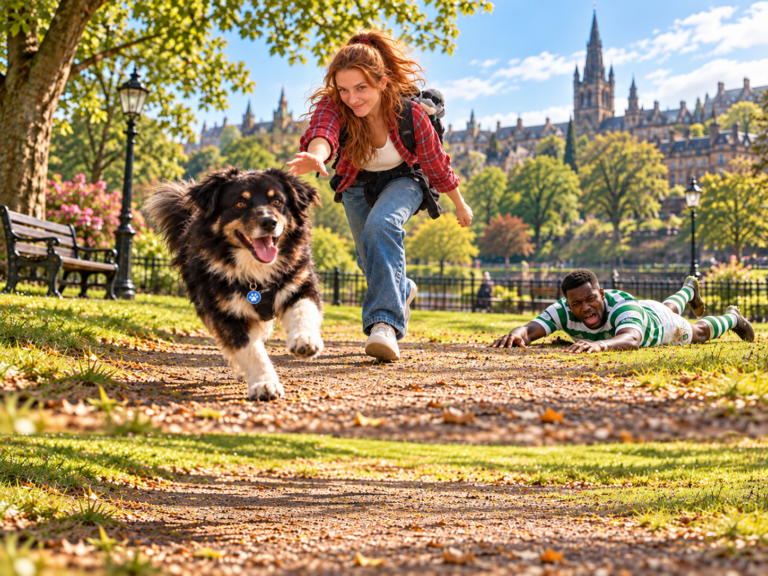 Comedic Park Chase in Glasgow