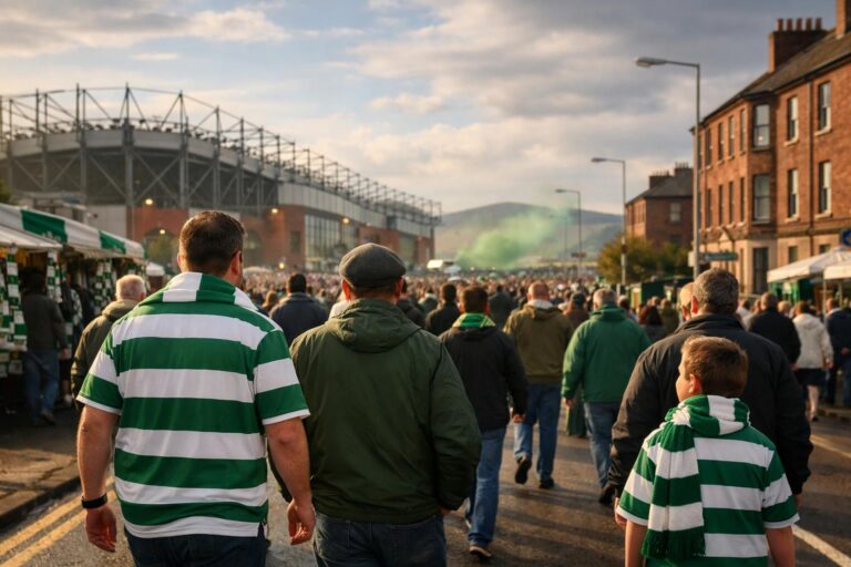 Can we have a nice image of Celtic fans optimistically heading to a game?