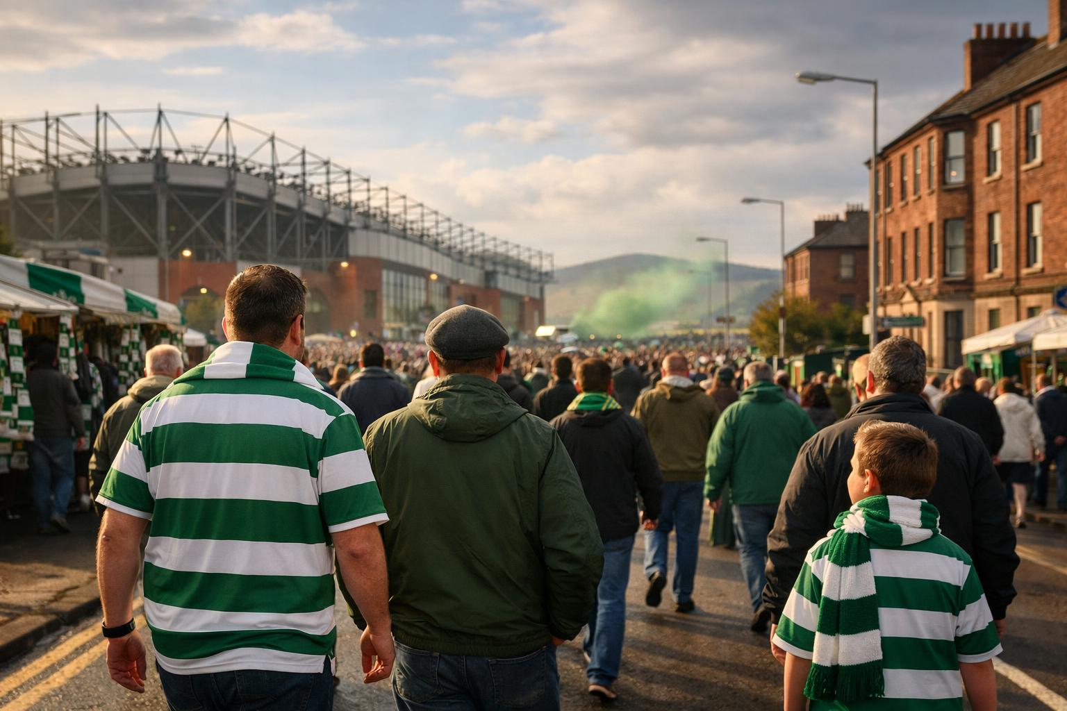 Can we have a nice image of Celtic fans optimistically heading to a game?