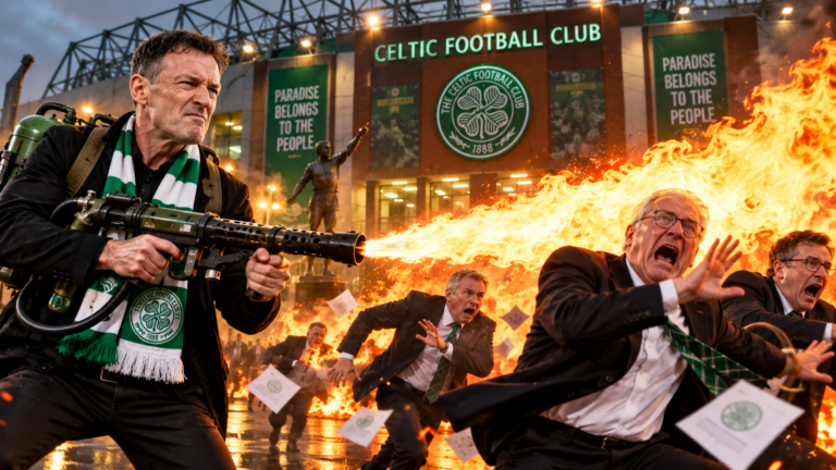 Flames at Celtic Park