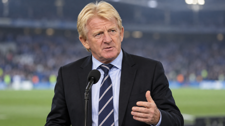Football Pundit Speaking at Stadium