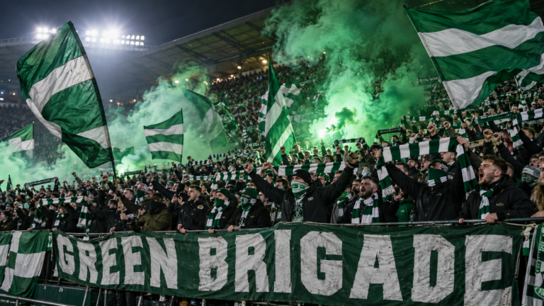 Green Brigade Under Stadium Lights