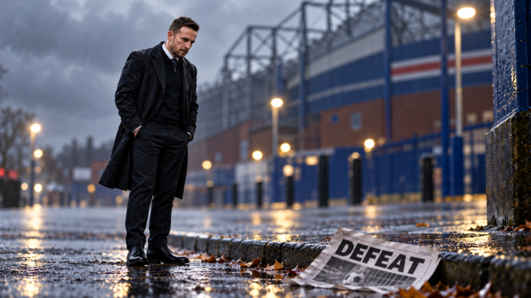 Rainy Stadium Defeat Scene